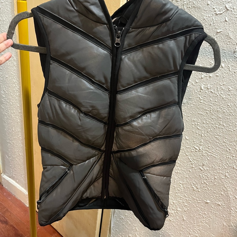 Blanc Noir Black and Gray Puffer Vest